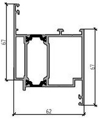 Алюминиевые профили Alutech W62