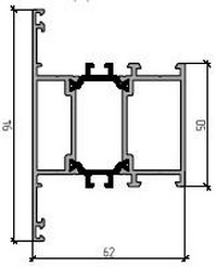 Алюминиевые профили Alutech W62