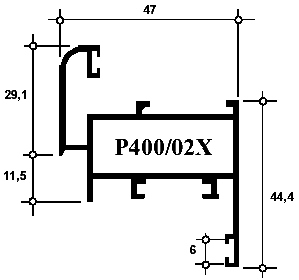 Профиль Provedal Р400 / 02X - Створка на окно под петли