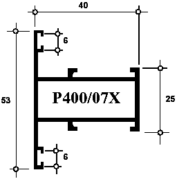 Профиль Provedal Р400 / 07X - Перемычка к малой глухой раме