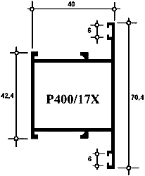 Профиль Provedal Р400 / 17X - Импост