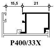 Профиль Provedal Р400 / 33X - Штапик под 13,5мм