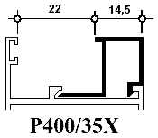 Профиль Provedal Р400 / 35X - Штапик под 22 мм