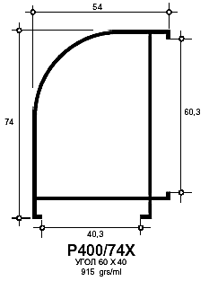 Профиль Provedal Р400 / 74X - Угол 40х60